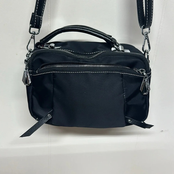 Nylon-Leather Crossbody Bag Unisex Great for Travel - Picture 2 of 11